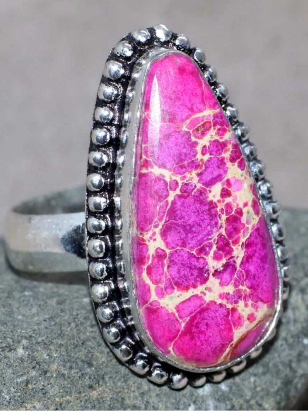 Pink Sea Sediment Jasper Ring